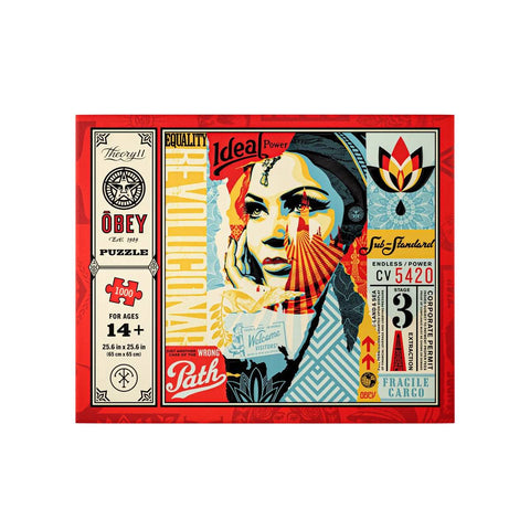 Theory11 OBEY dėlionė 1000 detalių su Shepard Fairey koliažu