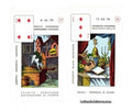 tarot kortos — komplektas: dvi itališkos divinacijos kortos su simboliniais namo ir dovanų motyvais, viena apversta