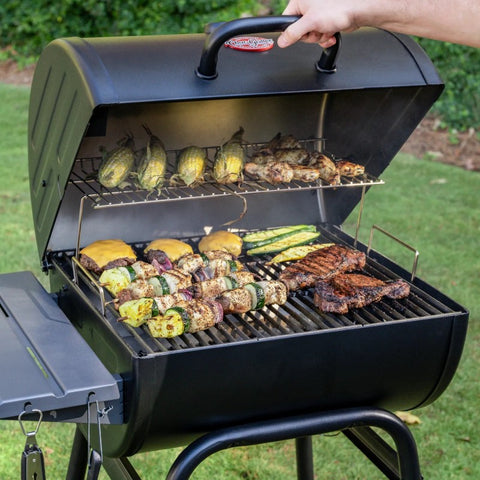 Char-Griller Wrangler anglinė barbekiu kepsninė su ketaus grotelėmis