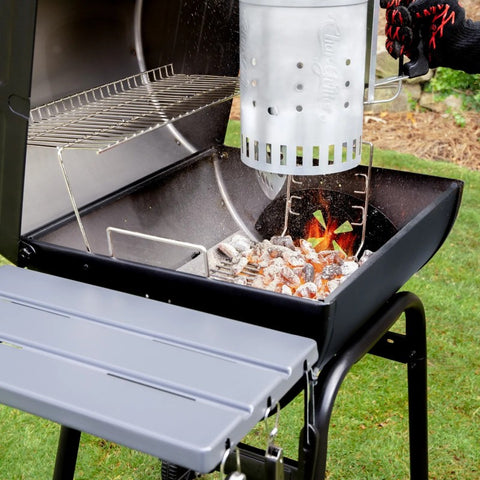 Char-Griller Wrangler anglinė barbekiu kepsninė su ketaus grotelėmis