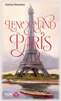 Lenormand kortų rinkinys Lenormand de Paris su Eifelio bokšto viršeliu ir raudonu titulinės teksto ornamentu