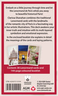 Lenormand kortų rinkinys AGM‑Urania — 36 kortos su Clarissa Shanahan Paryžiaus iliustracijomis ir 144 psl. spalvotas bukletas
