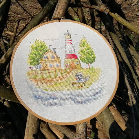 Siuvinėjimo kryželiu rinkinys „Švyturio prižiūrėtojas“, 19x19 cm, NeoCraft