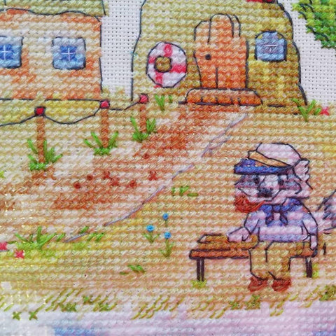 Siuvinėjimo kryželiu rinkinys „Švyturio prižiūrėtojas“, 19x19 cm, NeoCraft