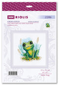 Kryželių rinkinys Riolis „Little Frog“, 15×15 cm, žalios ir geltonos varlės dizainas ant pakuotės, pilnas komplektas