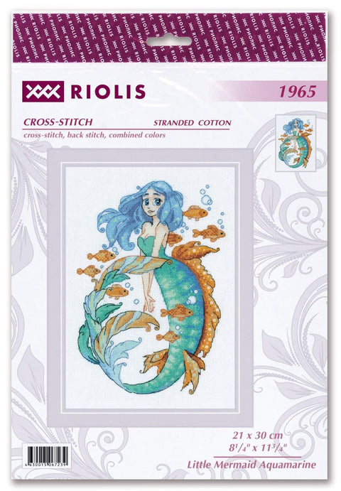 RIOLIS: Little Mermaid Aquamarine. Siuvinėjimo rinkinys iš RIOLIS Nr.: 1965 - HOBI.LT 🇱🇹