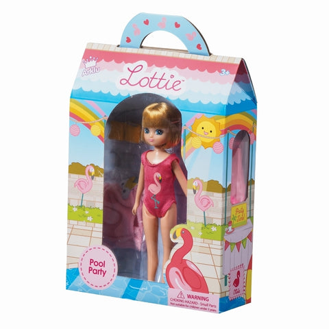 Lottie lėlė maudynėms su flamingu – maudymosi rinkinys