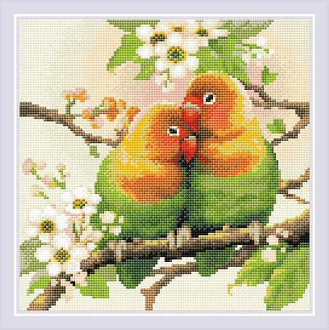 RIOLIS: Lovebirds - Deimantinės Mozaikos rinkinys iš RIOLIS Nr.: AM0059 - HOBI.LT 🇱🇹