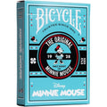 Kortų komplektas Bicycle Minnie Mouse turkio dėžutėje su retro logotipu ir Minnie piešiniu priekyje