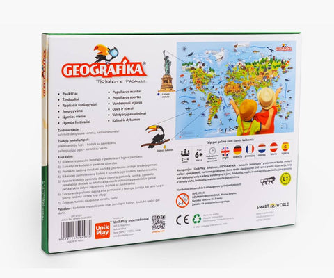 Edukacinis stalo žaidimas Geografika Tyrinėk pasaulį, lietuvių kalba