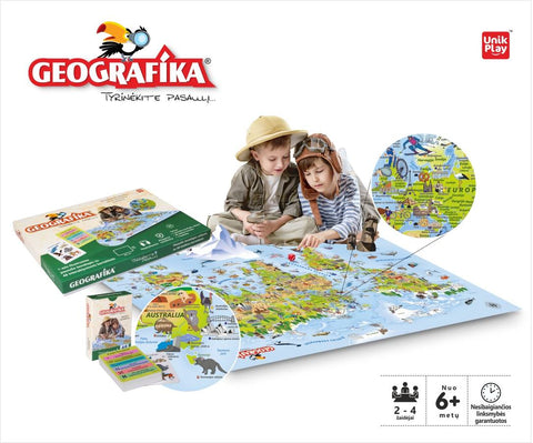 Edukacinis stalo žaidimas Geografika Tyrinėk pasaulį, lietuvių kalba