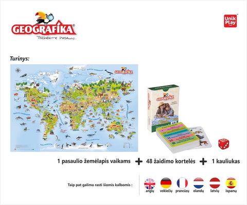 Edukacinis stalo žaidimas Geografika Tyrinėk pasaulį, lietuvių kalba