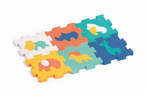 LUDI lavinamasis 3D kilimėlis–dėlionė „Mažieji gyvūnai“, 16 det., 6 paveikslai 17x17, 1,2 cm, nuo 10 mėn.