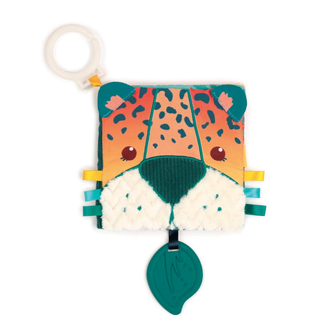 LUDI medžiaginė kūdikio knygelė „Džiunglės“ su kramtukais ir veidrodėliu