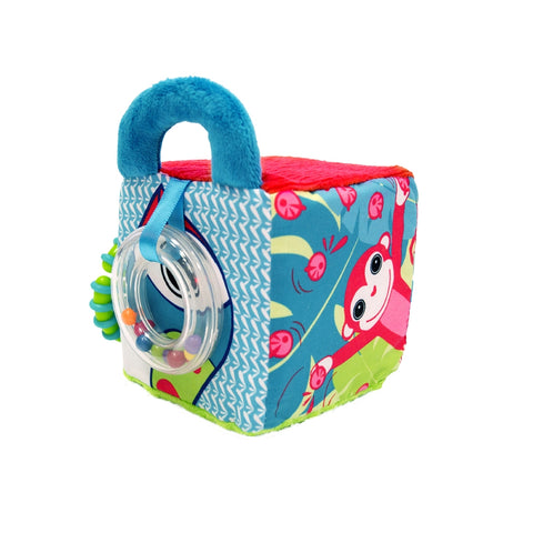 LUDI sensorinis veiklos kubas Džiunglės kūdikiams – barškutis, kramtukas