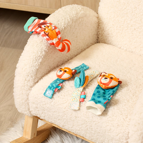 LUDI kūdikių sensorinių riešinių ir kojinyčių barškučių rinkinys