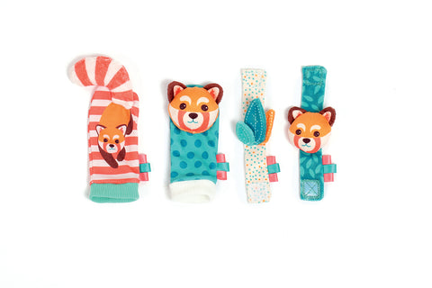 LUDI kūdikių sensorinių riešinių ir kojinyčių barškučių rinkinys