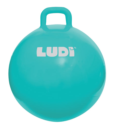 LUDI šokinėjimo kamuolys su rankena, mėlynas 55 cm – vaikams 3+