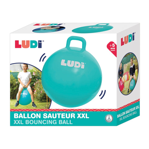 LUDI šokinėjimo kamuolys su rankena, mėlynas 55 cm – vaikams 3+