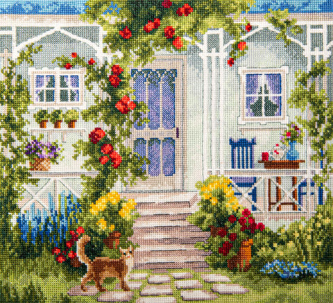 Siuvinėjimo kryželiu rinkinys Terasa, Aida 16, 50 spalvų, 24,5×22,5 cm