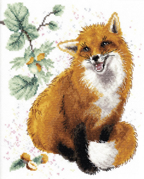 Siuvinėjimo kryželiu rinkinys „Lapė“, Aida 16, 18×22 cm, 28 spalvų