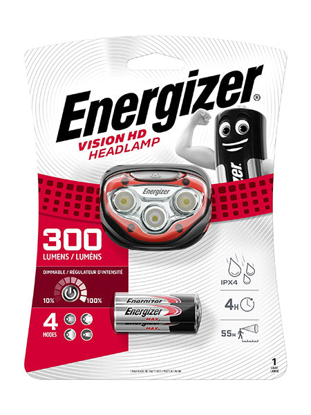 Energizer Vision HD LED galvos prožektorius 300 lm, IPX4, su baterijomis