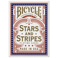Bicycle žaidimo kortos Stars and Stripes — patriotinis dėžutės dizainas mėlyna, raudona ir auksinė, pagaminta JAV