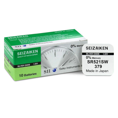 Seizaiken 379 SR521SW sidabro oksido laikrodžių baterijos 10 vnt