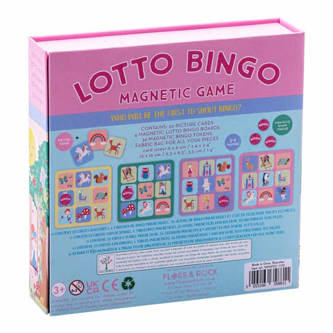 Magnetinis bingo loto „Vaivorykštės fėja“ – žaidimas vaikams 3+, kelionėms | Floss & Rock