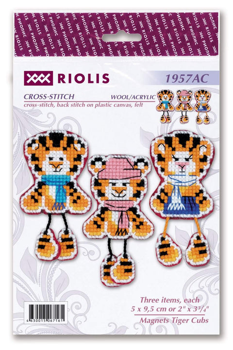 RIOLIS: Magnets Tiger Cubs siuvinėjimo rinkinys iš RIOLIS Nr.: 1957AC - HOBI.LT 🇱🇹