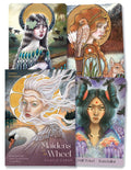 Orakulų kortos Maidens of the Wheel su dėžute ir keturiomis spalvingomis, Tammy Wampler iliustruotomis kortomis