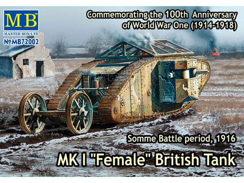 Master Box MK I „Female“ britų tankas Somme 1916, plastikinis 1/72 rinkinys
