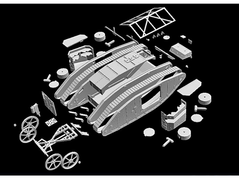 Master Box MK I „Female“ britų tankas Somme 1916, plastikinis 1/72 rinkinys
