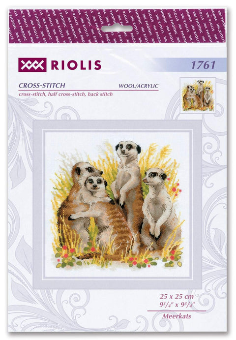 RIOLIS: Meerkats siuvinėjimo rinkinys iš RIOLIS Nr.: 1761 - HOBI.LT 🇱🇹