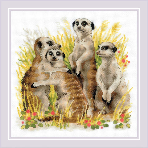 RIOLIS: Meerkats siuvinėjimo rinkinys iš RIOLIS Nr.: 1761 - HOBI.LT 🇱🇹