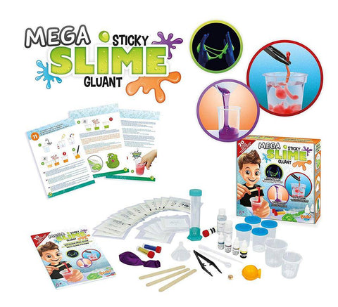 Mega glitėsių (slime) fabrikas – 20 eksperimentų rinkinys vaikams 8+