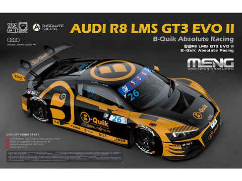 Meng Audi R8 LMS GT3 EVO II B-Quik Absolute, 1/24 plastikinis modelis CS-011