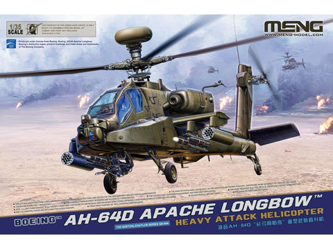 Boeing AH-64D Apache Longbow sraigtasparnio modelis 1/35 (Meng QS-004)
