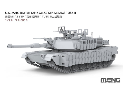 Meng plastikinis tankas M1A2 Abrams TUSK II, 1/72 mastelis