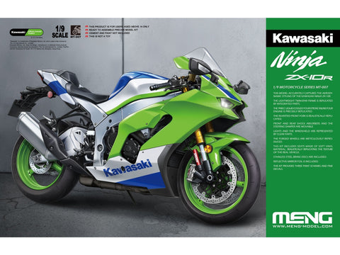 Meng Kawasaki Ninja ZX-10R 1/9 plastikinis surenkamas modelis