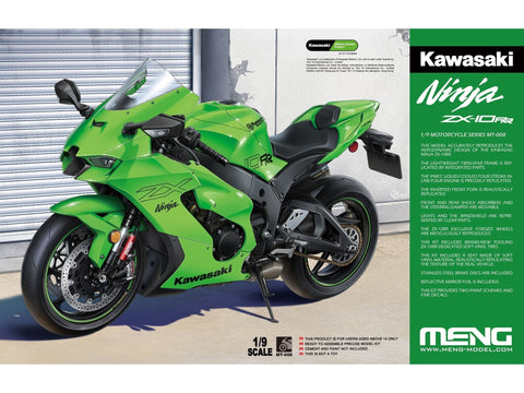 Kawasaki Ninja ZX-10RR plastikinis motociklo modelis 1/9, surenkamas