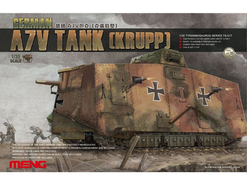 Meng Vokiečių tankas A7V (Krupp) 1/35 plastikinis modelis TS-017