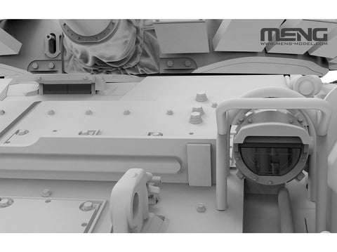 Rusų tankas T-72B3M su KMT-8, plastikinis modelis 1/35 Meng