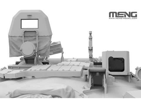 Rusų tankas T-72B3M su KMT-8, plastikinis modelis 1/35 Meng
