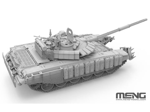 Rusų tankas T-72B3M su KMT-8, plastikinis modelis 1/35 Meng