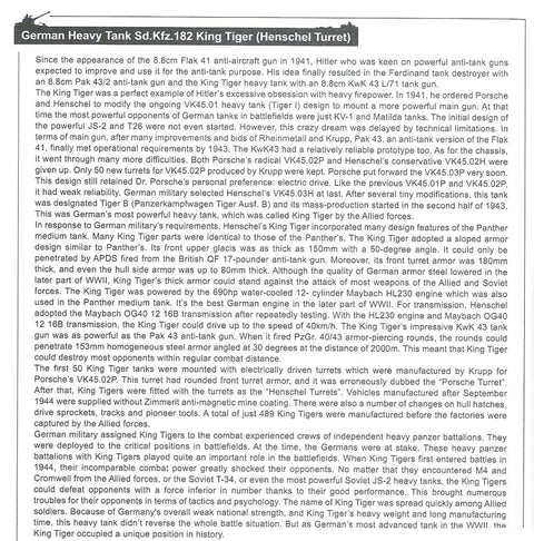 Meng King Tiger Sd.Kfz.182 1/35 surinkamas tanko modelis TS-031