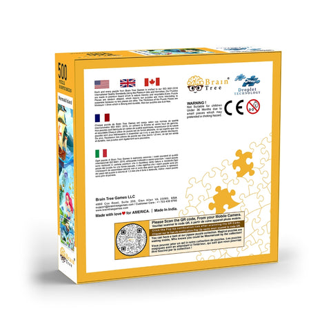 Brain Tree Games dėlionė „Undinėlės sala“ – 500 det., atsitiktinis pjaustymas, 49×36 cm, su plakatu