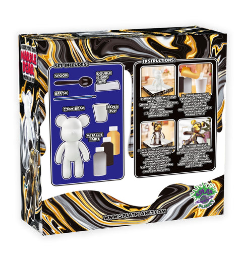 Splat Planet Marble Bear rankdarbių rinkinys – 23 cm meškiukas su metaliniais marmuro dažais (4+)