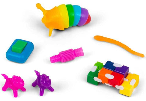 Mini staigmenų kapsulė vaikams – 5 lavinamieji fidget žaisliukai
