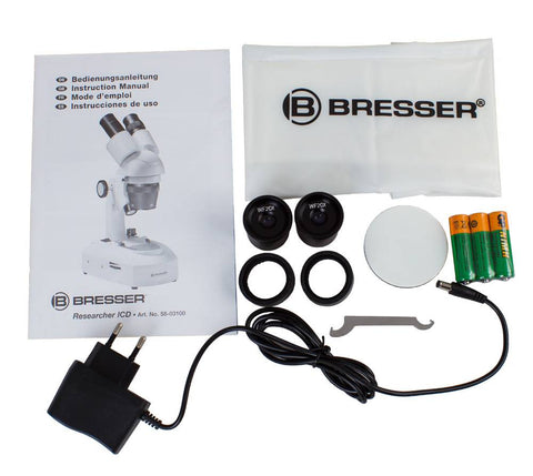 Stereo mikroskopas Bresser Erudit ICD 20x-80x su LED apšvietimu